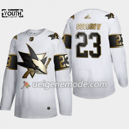 Kinder Eishockey San Jose Sharks Trikot Barclay Goodrow 23 Adidas 2019-2020 Golden Edition Weiß Authentic